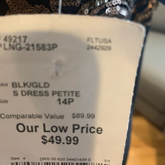 Black with bronze/gold  sequins design dress - Picture 4 of 5